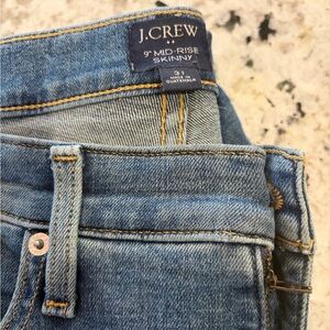 J.Crew 9" Mid-Rise Skinny Jeans in Blue